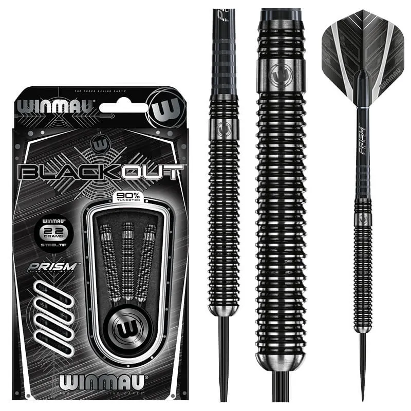 Smiginio strėlytės Winmau Blackout 1 90% Steel Tip 21 g
