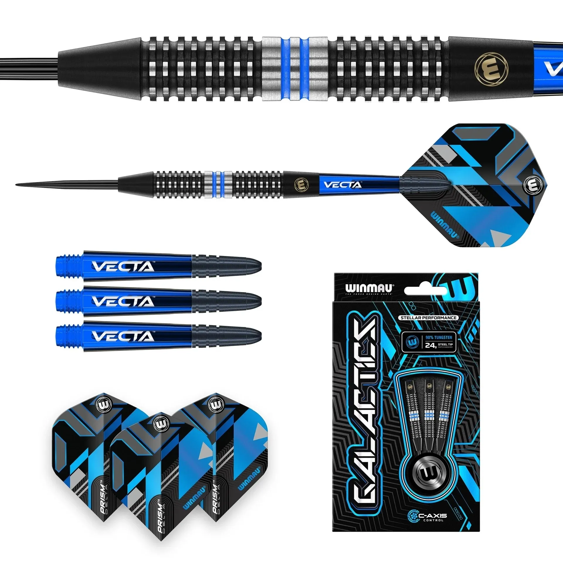 1526galactics24gimage5 Smiginio strėlytės Winmau Galactics 90% Steel Tip 24 g