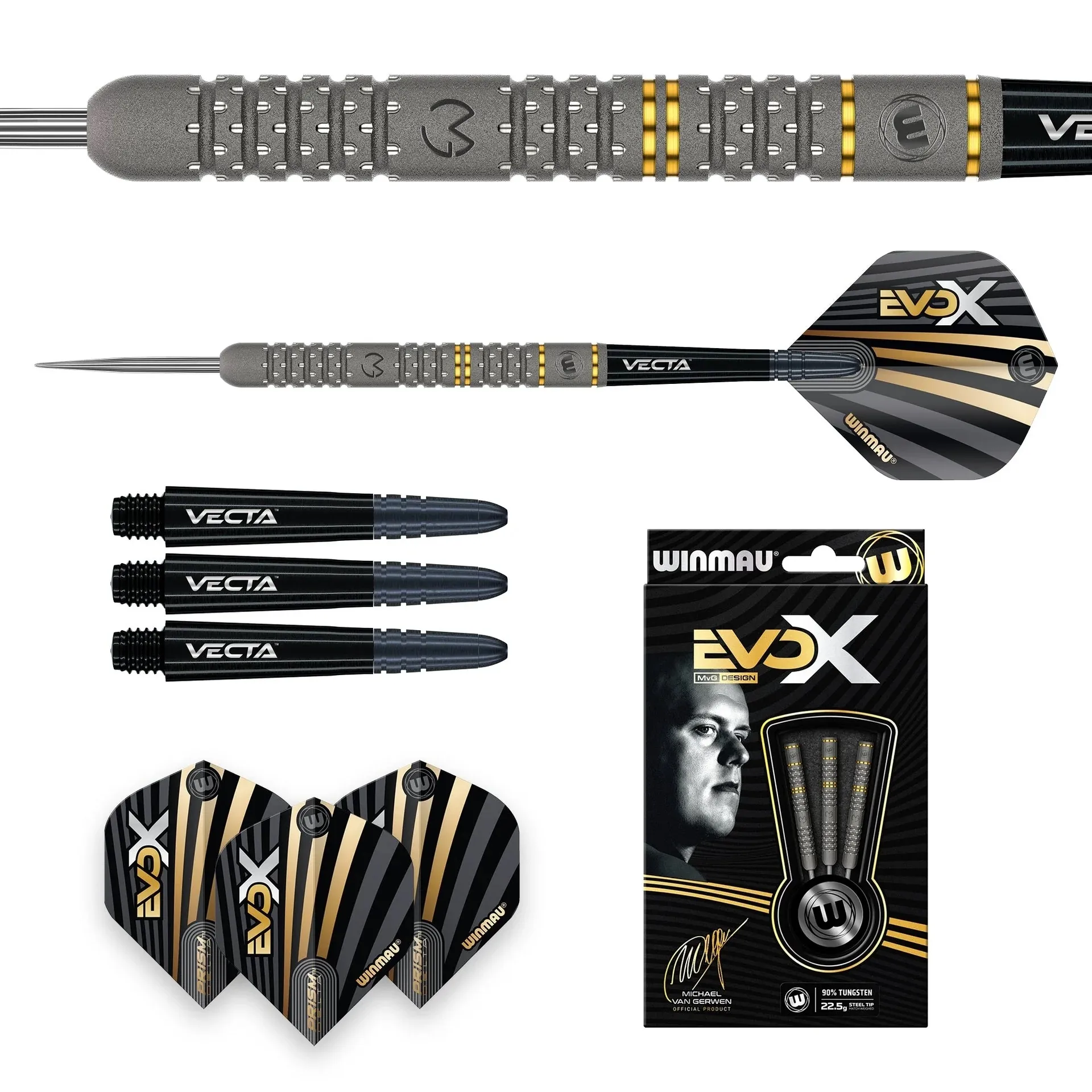 1534_mvg_evox_darts_22.5g_image5 Smiginio strėlytės Winmau MVG Evo X 90% Soft Tip, 22.5g