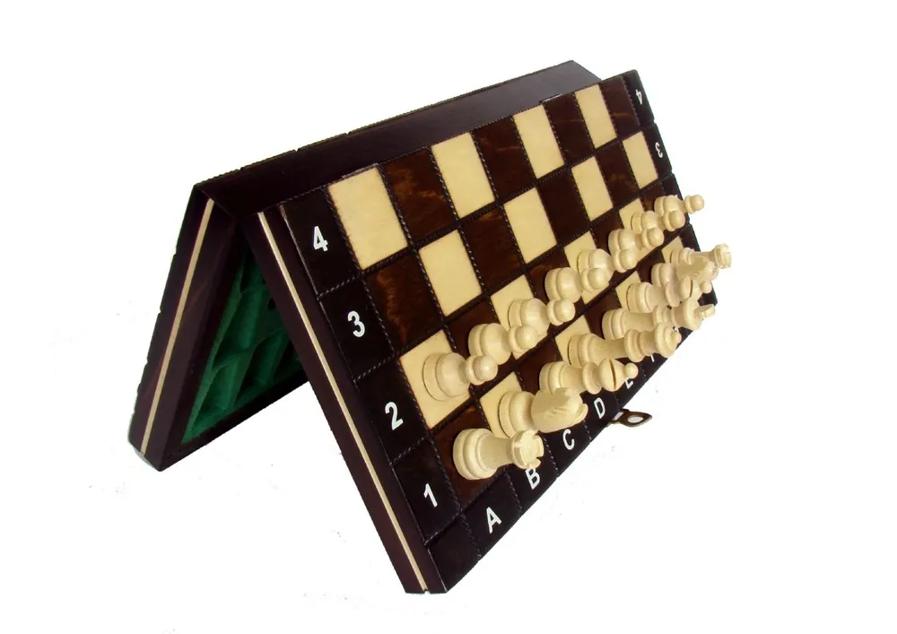 2_2_4 Magnetiniai šachmatai Magnetic School 260x130x40mm, karalius 50mm