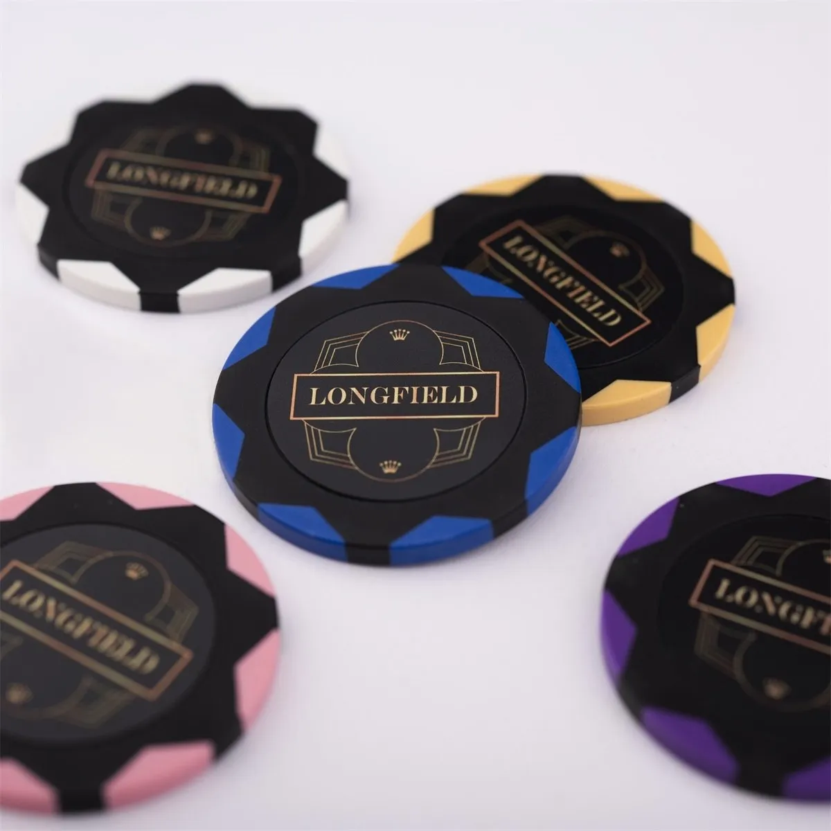 Pokerio rinkinys juodame dėkle 500 žetonų, 14g