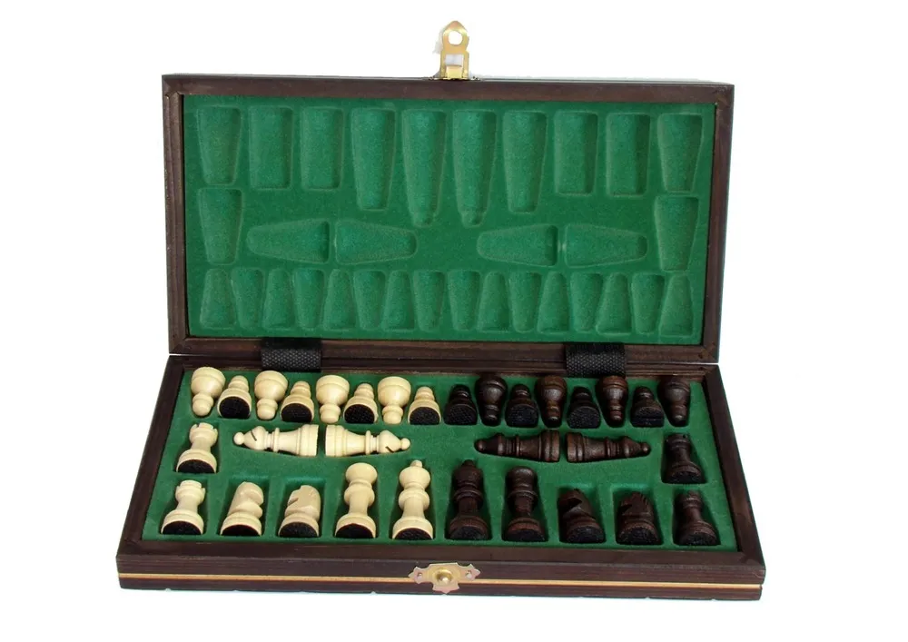 7_1 Magnetiniai šachmatai Magnetic School 260x130x40mm, karalius 50mm