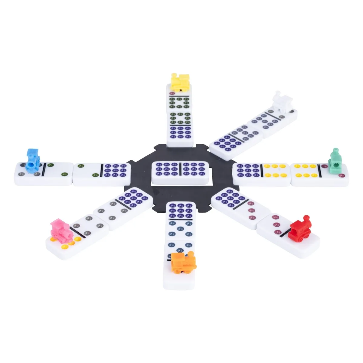 Stalo žaidimas domino Mexican Train Double 9, medinėje dėžutėje, 55 kauliukai