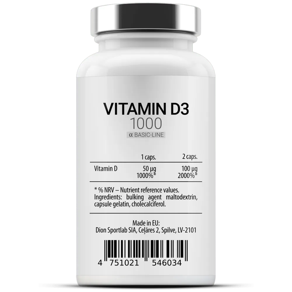 VITAMIN D3 1000 Sport D3 <b>1000</b> 60 kapsulės