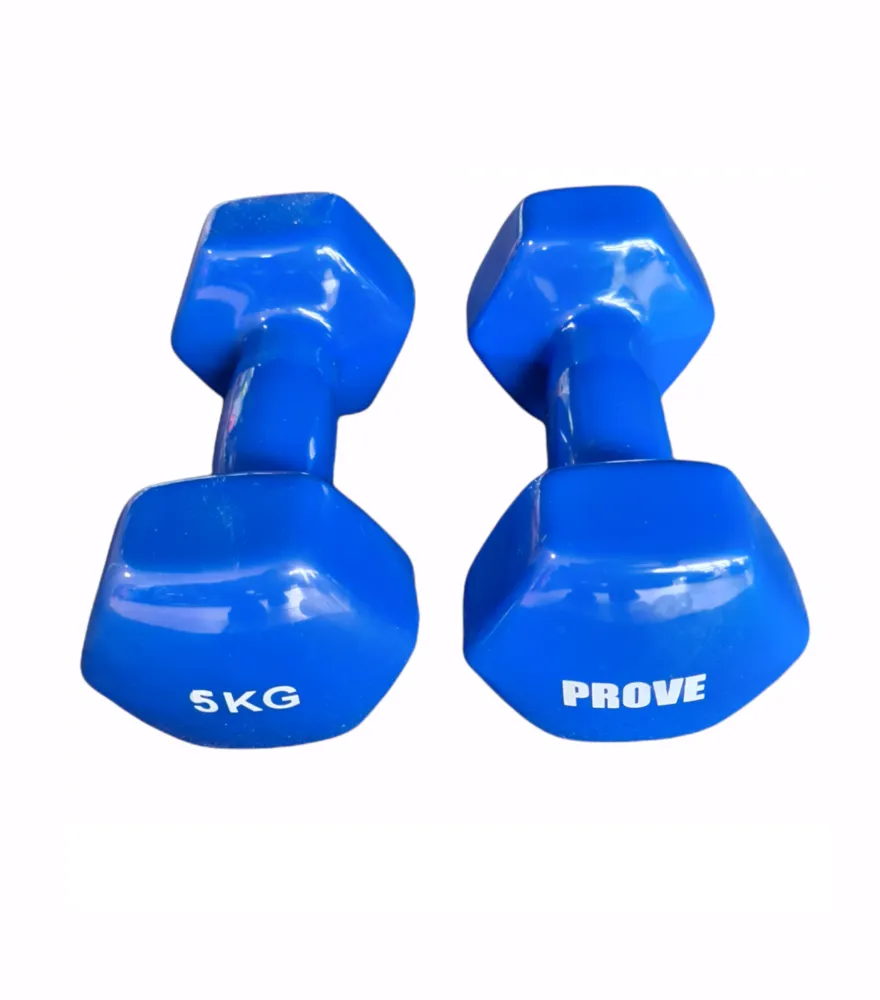 Šešiakampis aerobikos hantelis Prove 5kg (1vnt)