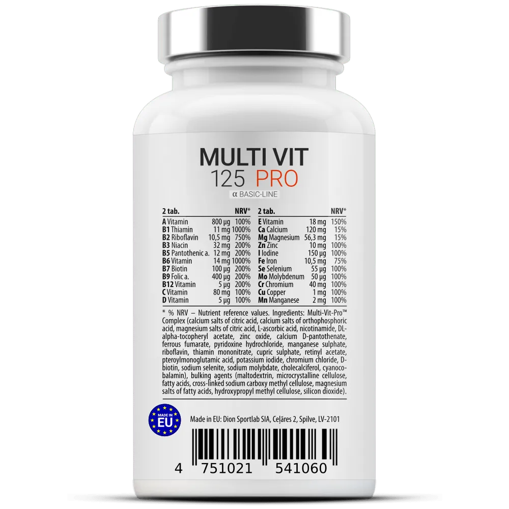MULTI-VIT 125 PRO 120 tablečių