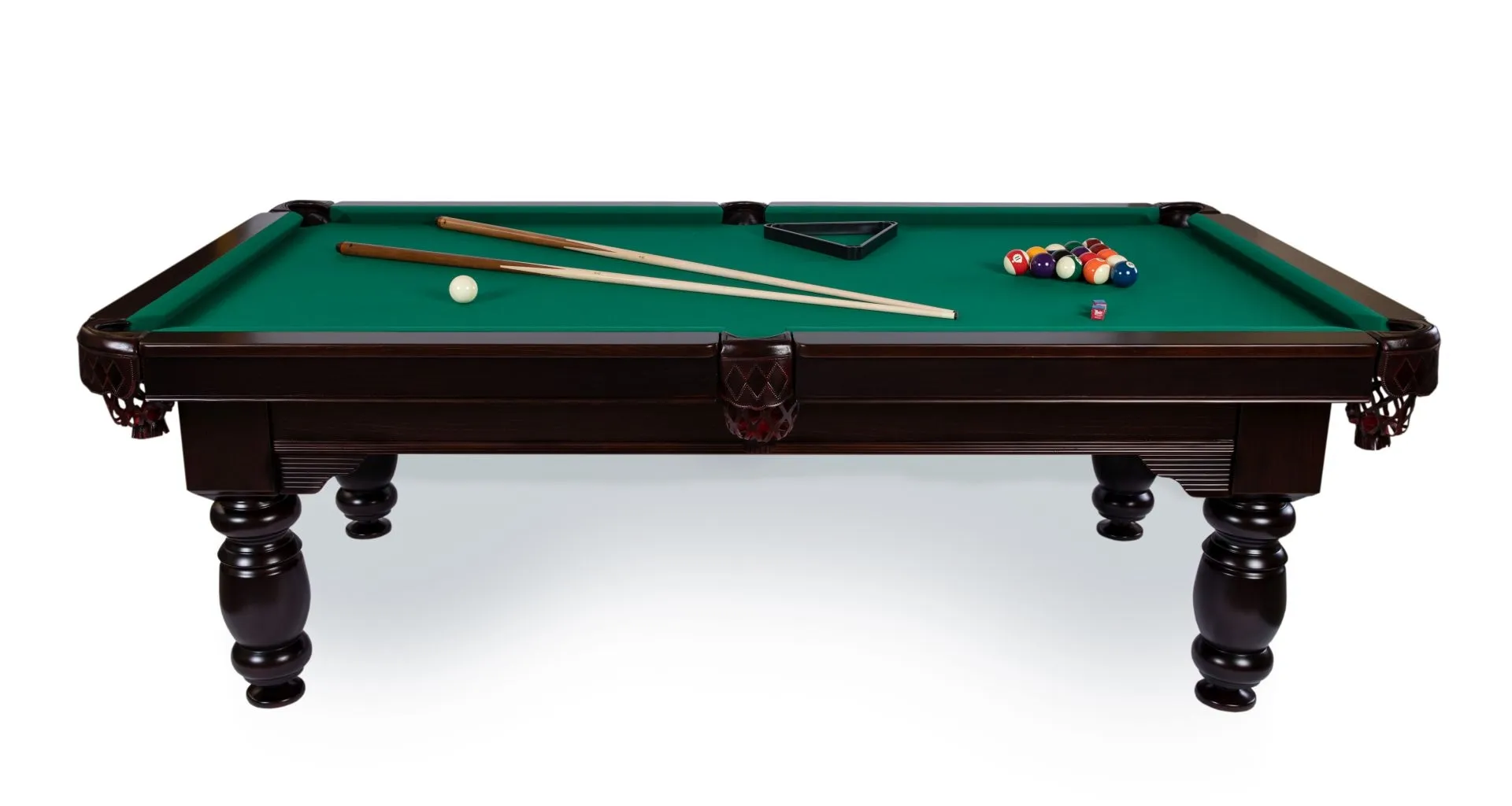 Pulo stalas Arizona 8' pėdų (245x145cm) žalias audinys, akmens plokštė, su komplektacija