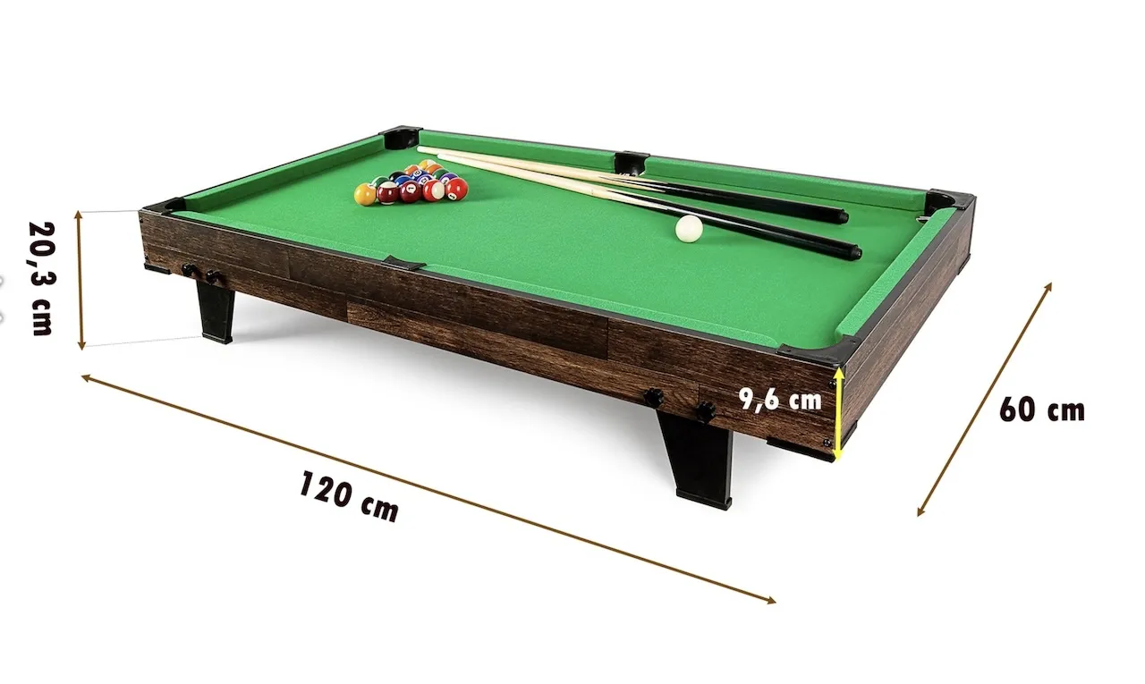 Pulo stalas Bilaro Pool Break (120x60cm) žalias audinys su komplektacija