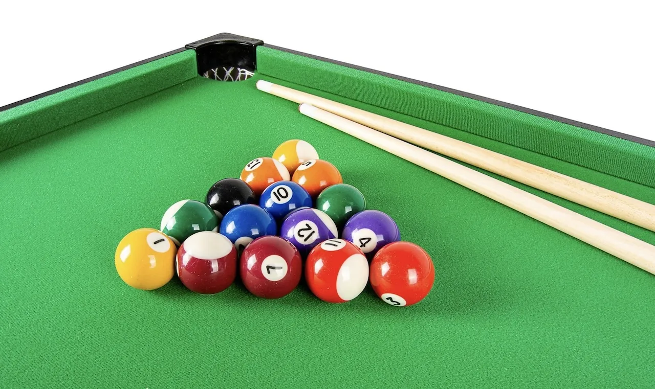 Pulo stalas Bilaro Pool Break (120x60cm) žalias audinys su komplektacija