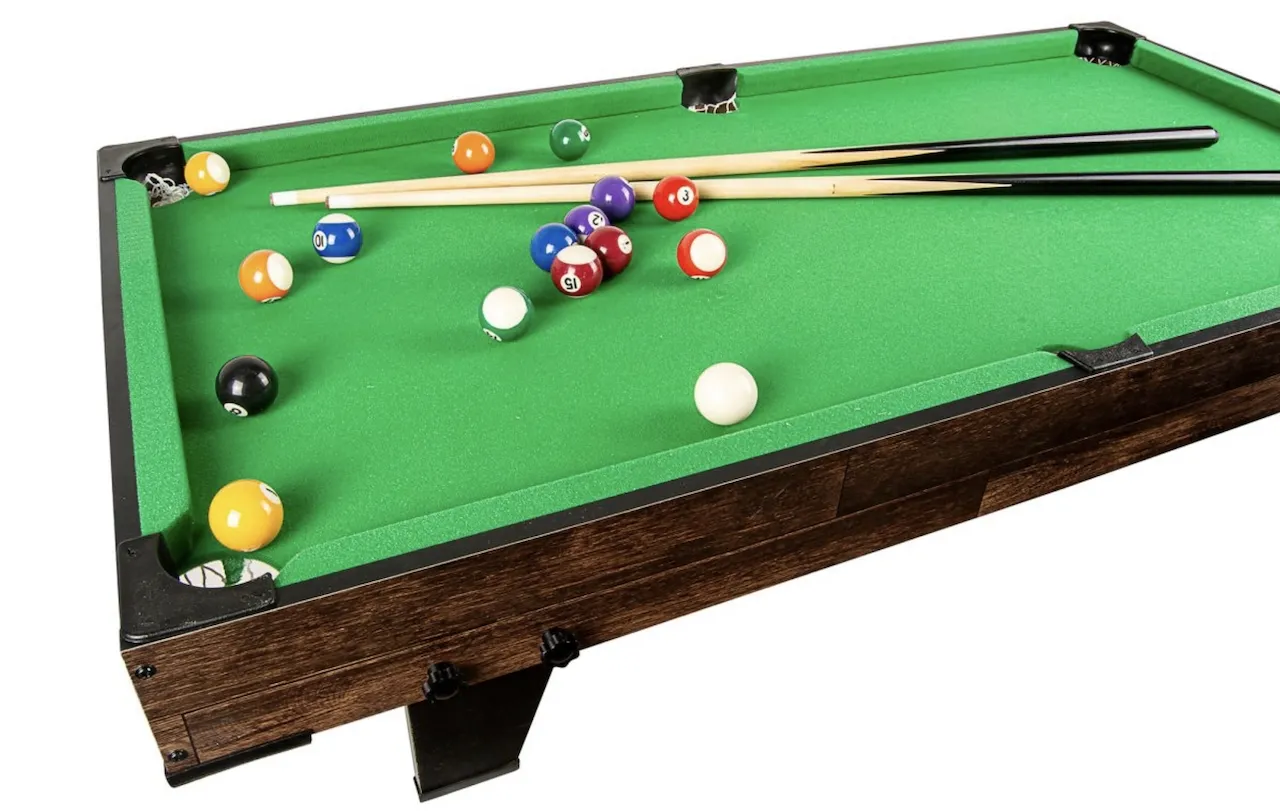 Pulo stalas Bilaro Pool Break (120x60cm) žalias audinys su komplektacija