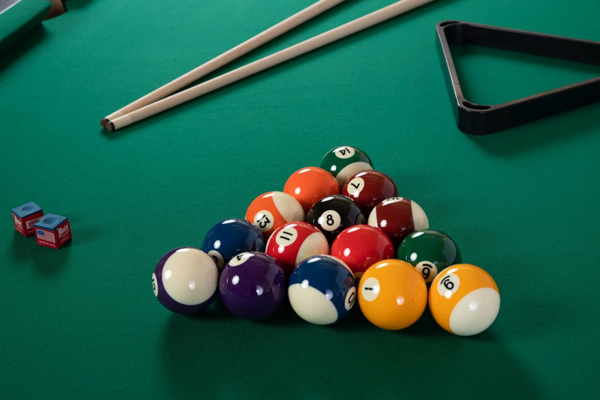 Pulo stalas Texas 8' pėdų (245x145cm) žalias audinys, akmens plokštė, su komplektacija