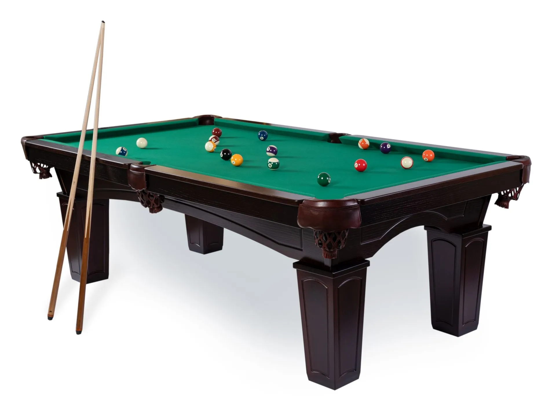 biliardo_pulo_stalas_texas_billiard_pool_table_1_4 Pulo stalas Texas 8' pėdų (245x145cm) žalias audinys, su komplektacija