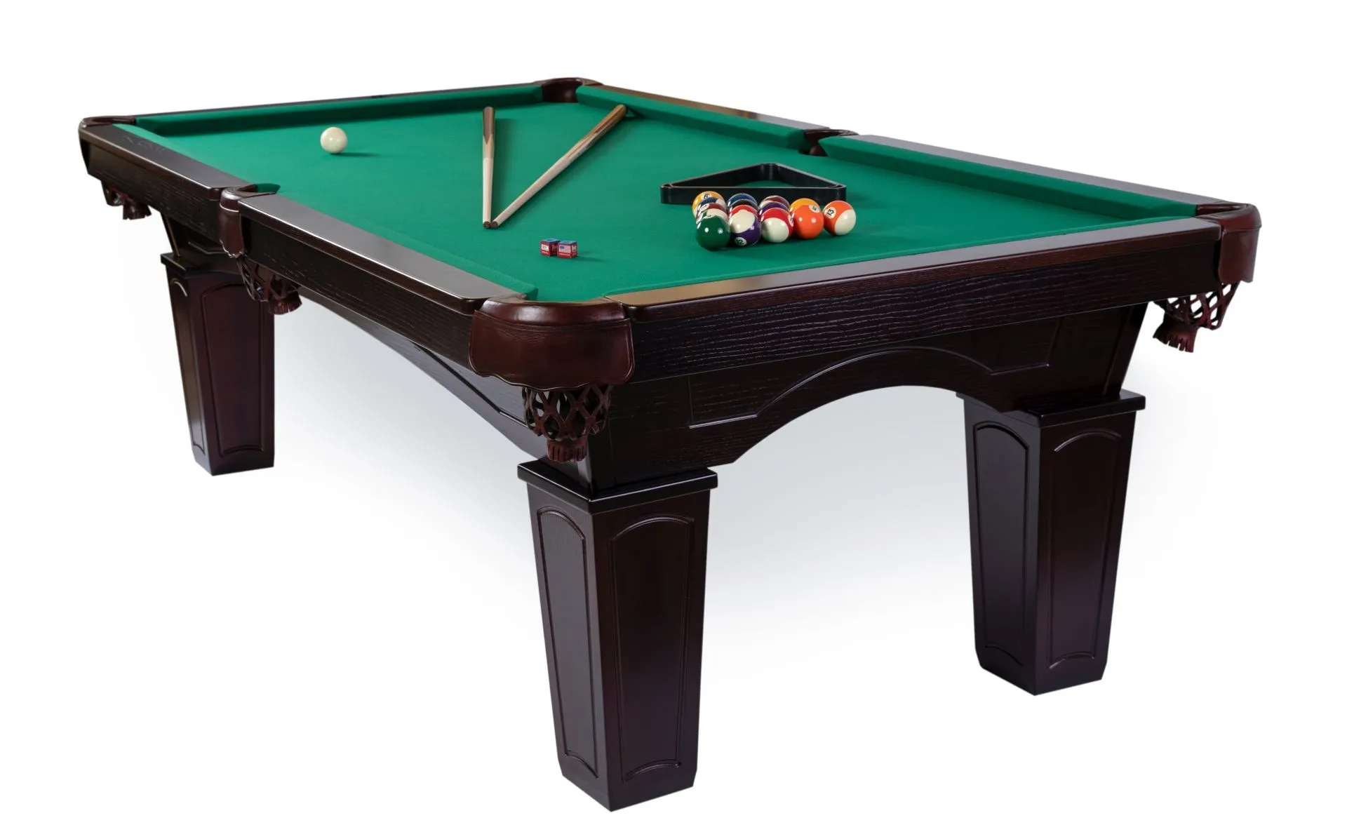 Pulo stalas Texas 8' pėdų (245x145cm) žalias audinys, su komplektacija