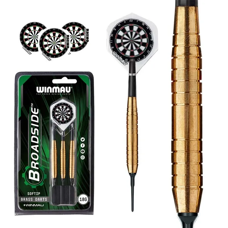 broadside-brass-18g-full Smiginio strėlytės Winmau Broadside Brass 16 g Barrel / ~18 g Full Weight soft tip