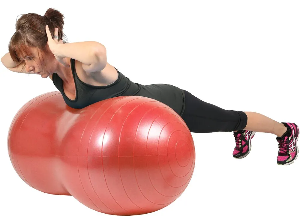 Dvigubas gimnastikos kamuolys 100x50cm MS