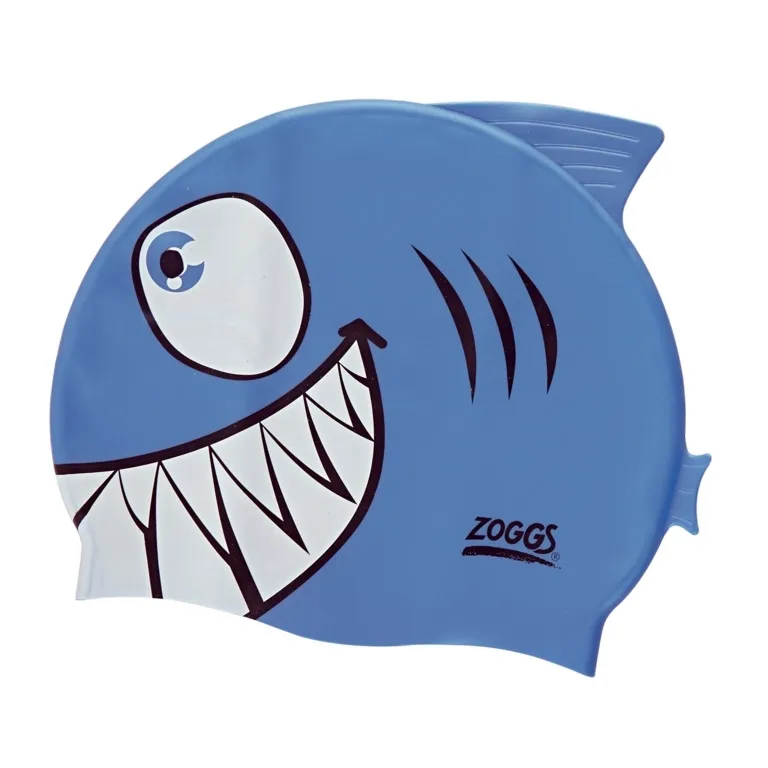 jnr-character-cap-blue-jaws Plaukimo kepurė ZOGGS Silicone Jnr Character Cap - Blue Jaws