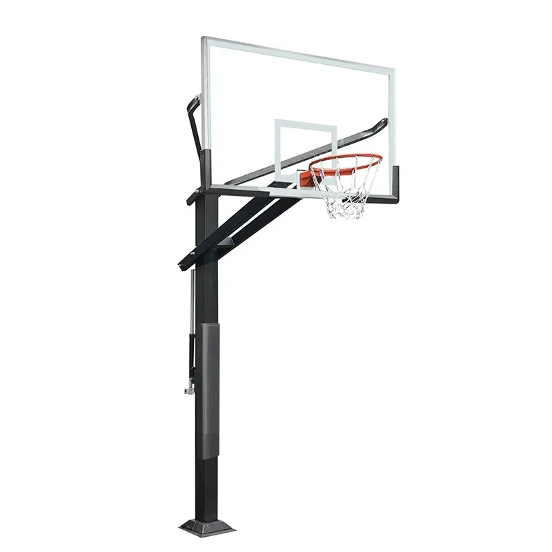 Įbetonuojamas krepšinio stovas Prove Pro (12mm grūdinto stiklo lenta 180x105cm)