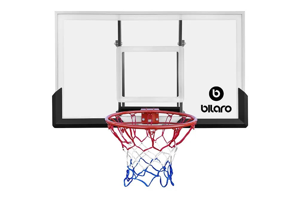 Krepšinio lenta Bilaro Dakota Class 130x80cm, 6mm grūdintas stiklas, su lanku ir tinkleliu