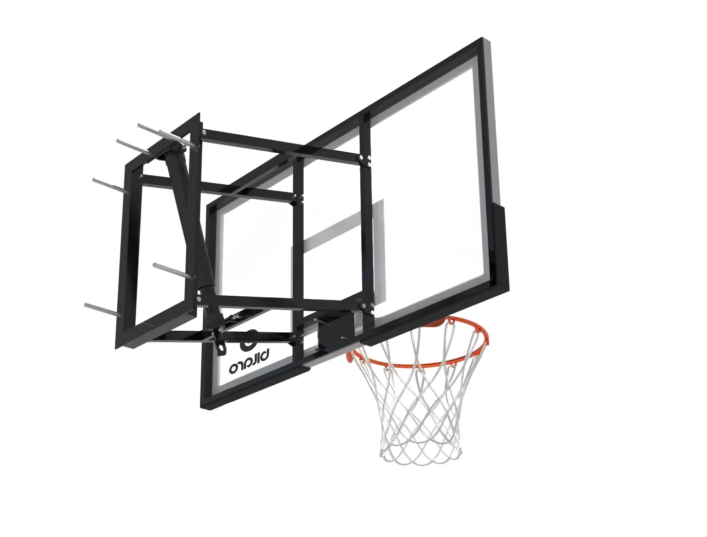 Krepšinio lenta Bilaro Montana Class X 136x80cm, 6mm grūdintas stiklas, su lanku ir tinkleliu