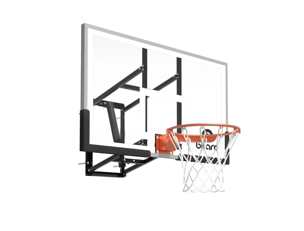 Krepšinio lenta Bilaro Montana Class X 136x80cm, 6mm grūdintas stiklas, su lanku ir tinkleliu