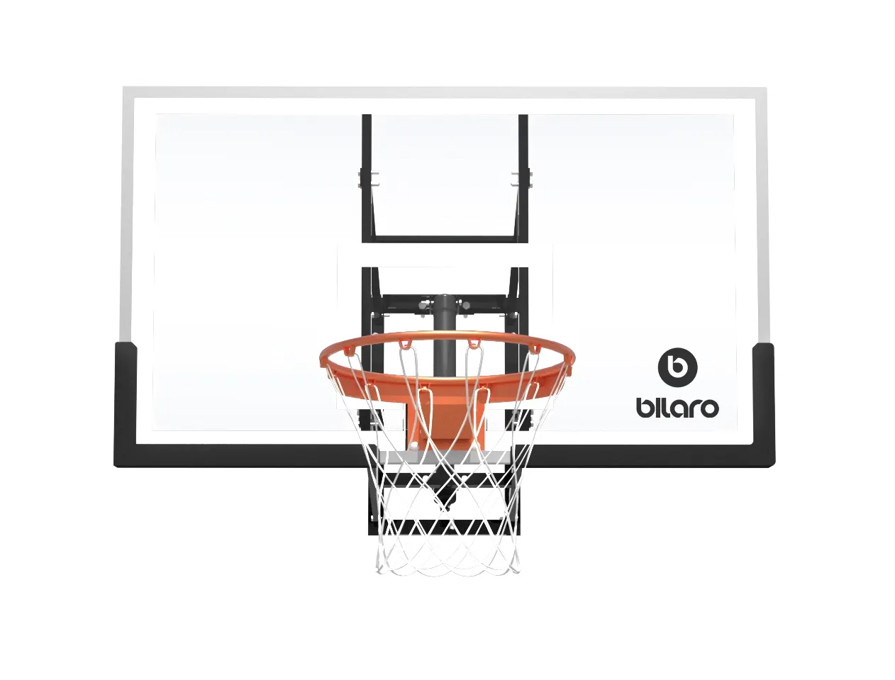 Krepšinio lenta Bilaro Montana Class X 136x80cm, 6mm grūdintas stiklas, su lanku ir tinkleliu