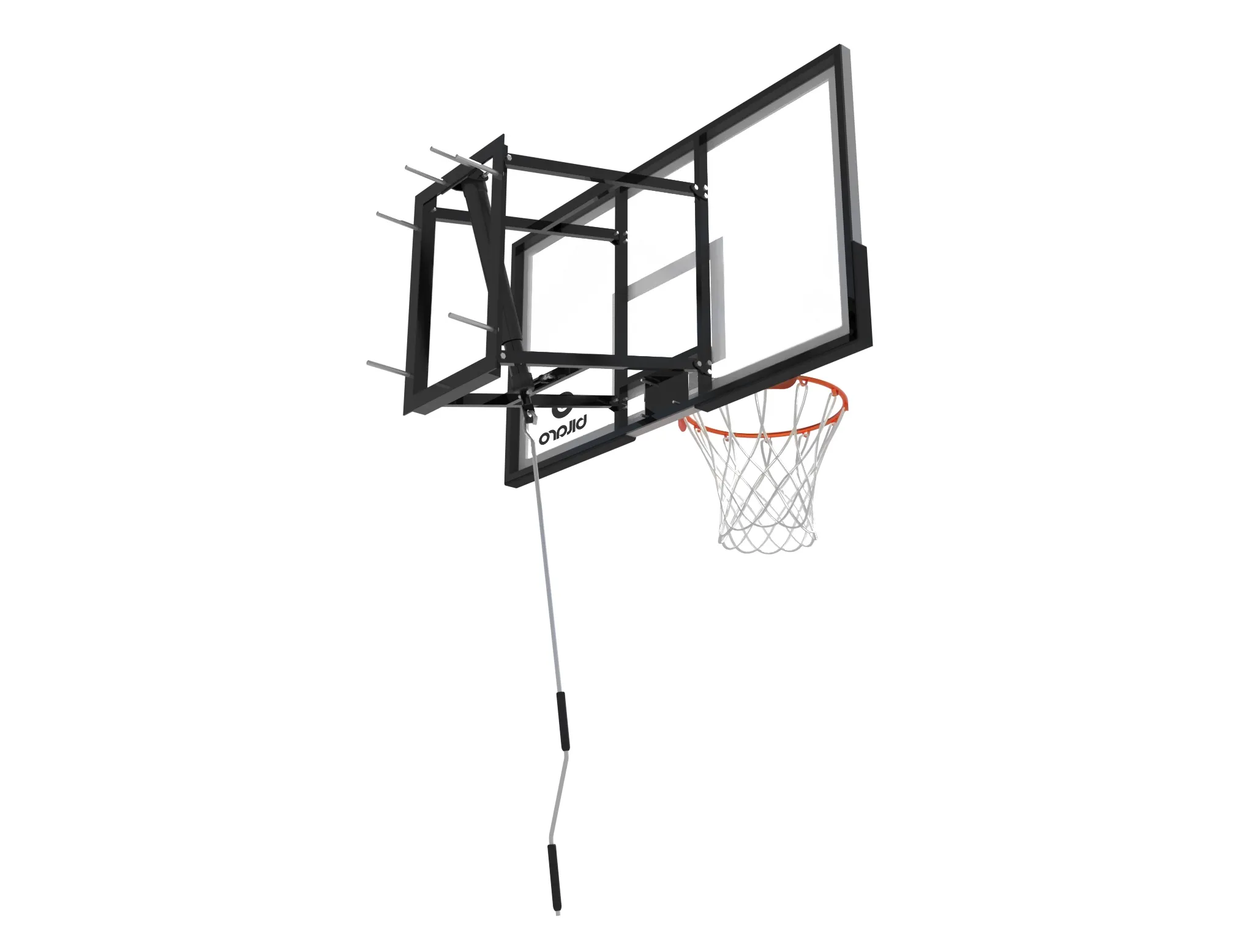 Krepšinio lenta Bilaro Montana Class X 136x80cm, 6mm grūdintas stiklas, su lanku ir tinkleliu