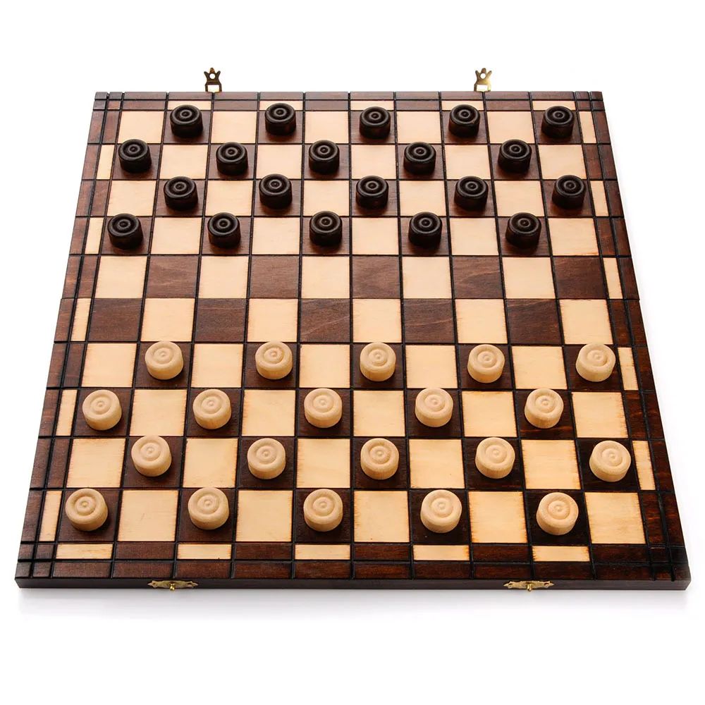 Medinės šaškės (šimtalangės) 40x40cm