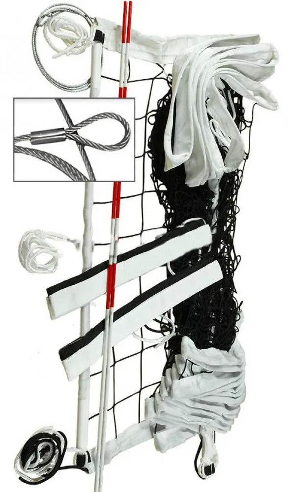 Profesionalus tinklinio tinklas PP4mm 9,5x1m (su trosu ir antenomis)