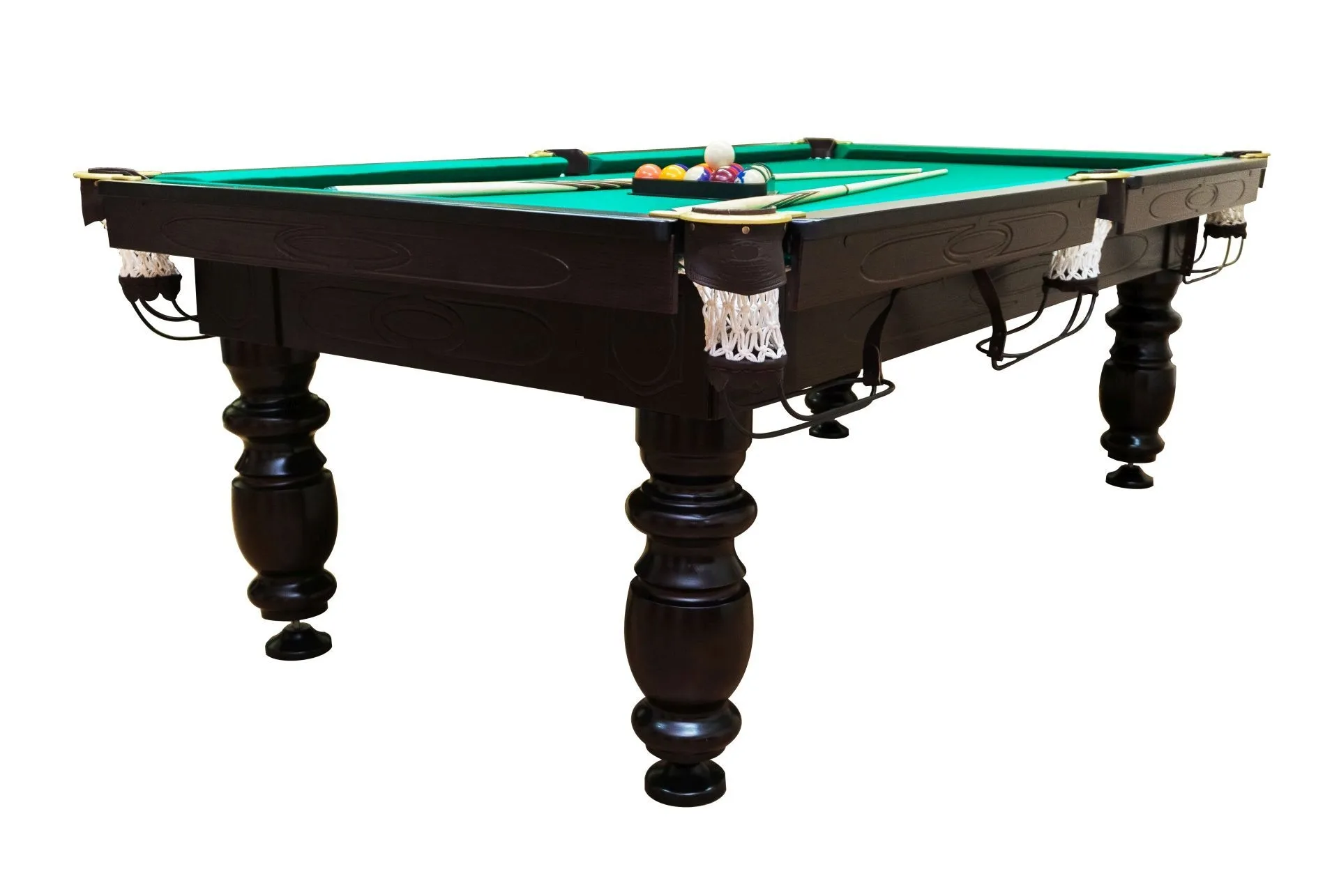 Pulo stalas Elegant 8' pėdų (245x145cm) žalias audinys, su komplektacija, akmens plokštė