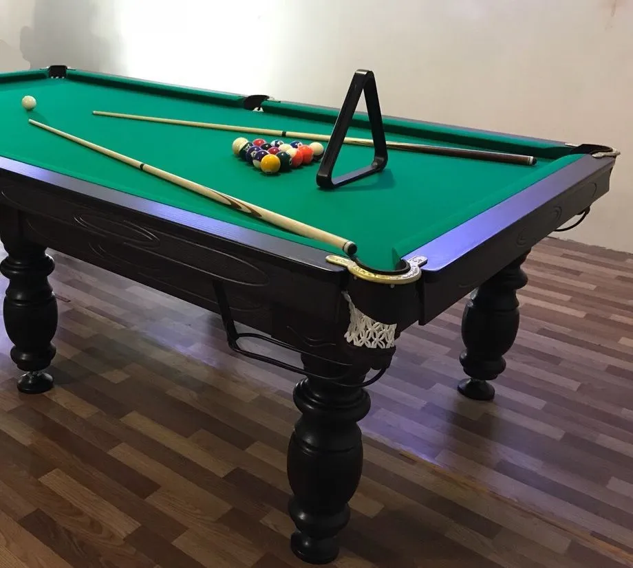 Pulo stalas Elegant 8' pėdų (245x145cm) žalias audinys, su komplektacija, akmens plokštė