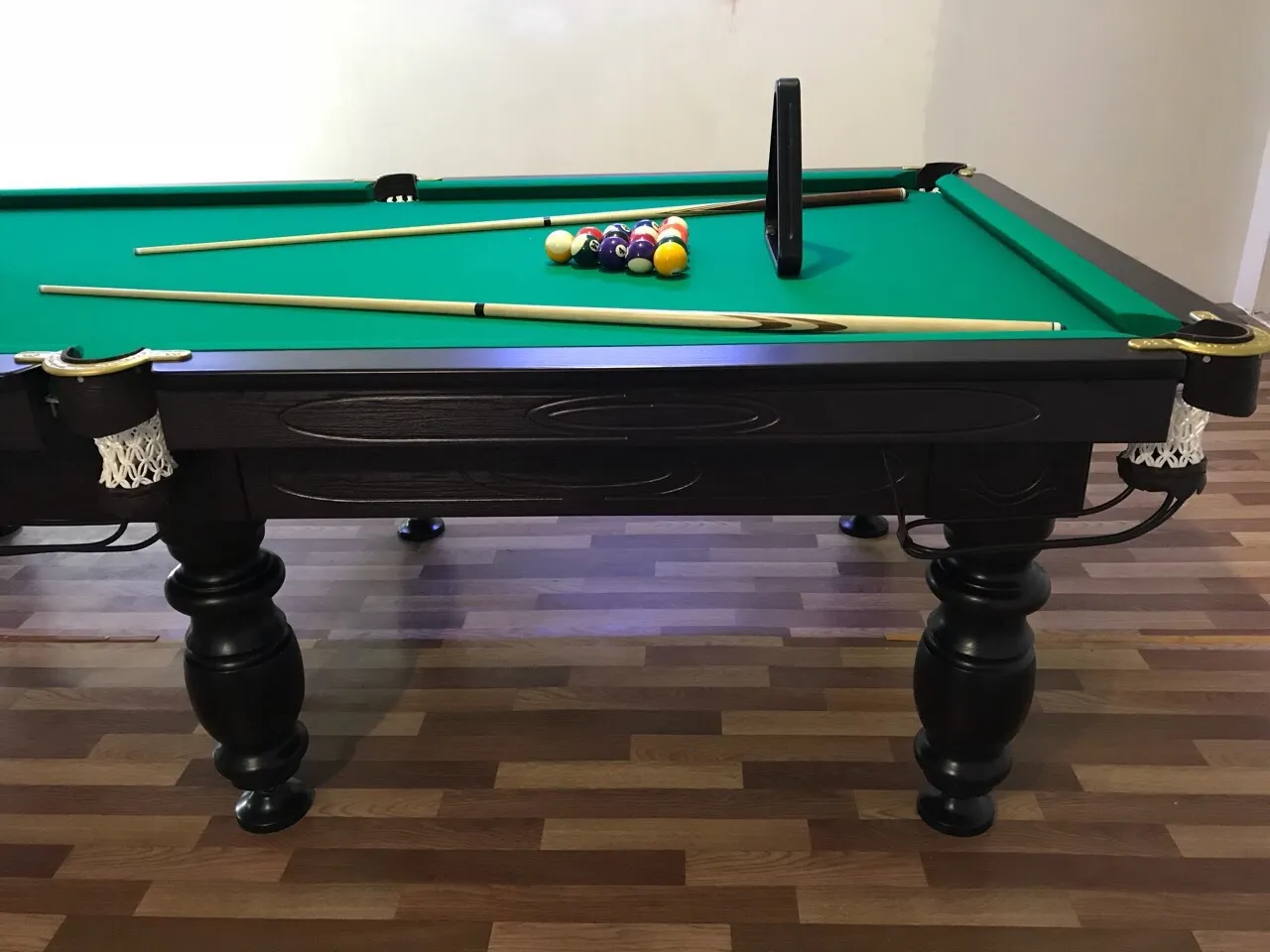 Pulo stalas Elegant 7' pėdų (230x130cm) žalias audinys, su komplektacija