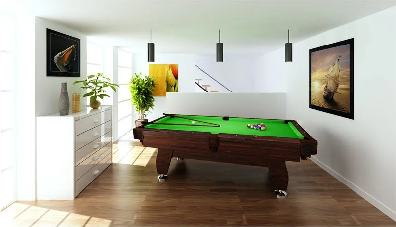 Pulo stalas Bilaro Q15 7 pėdų (212x121cm) žalias audinys su komplektacija