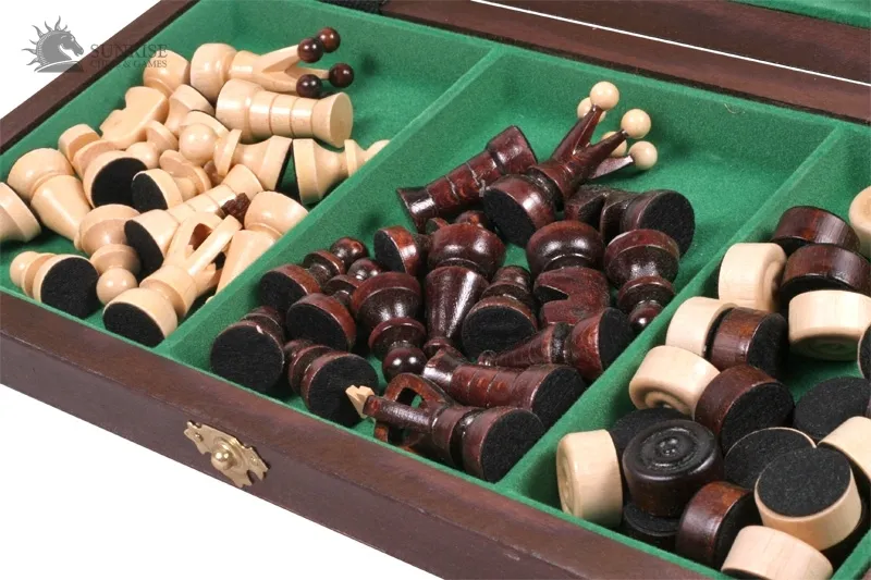 Šachmatai ir šaškės Small 350x175x45mm, karalius 60mm