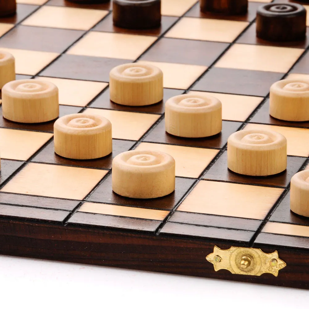 Medinės šaškės (šimtalangės) 40x40cm