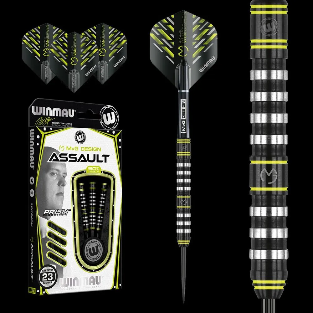 Smiginio strėlytės Winmau MVG Assault 90% Tungsten alloy -23g