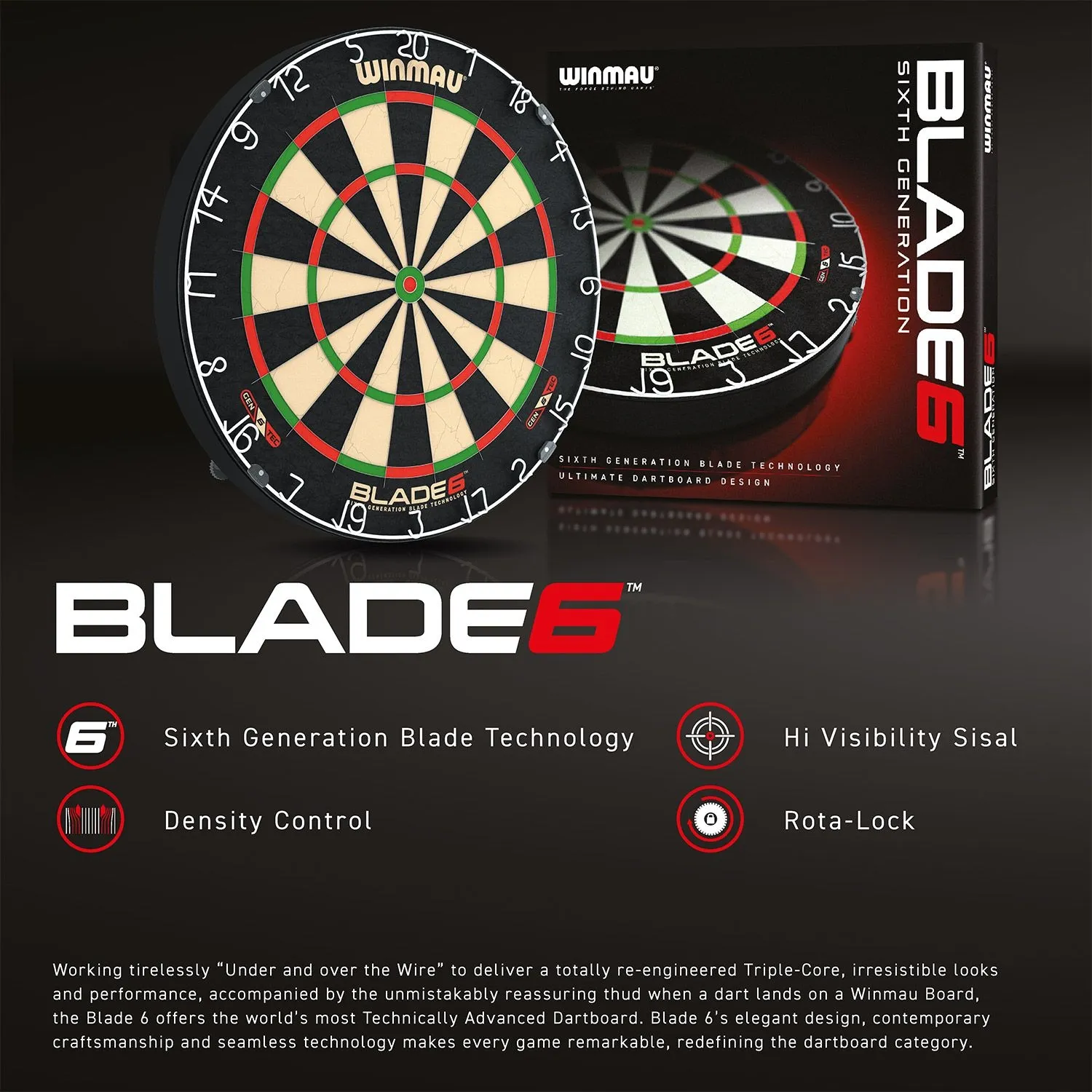smiginio_taikinys_winmau_blade6_dartboard_4 Smiginio taikinys Winmau Blade 6