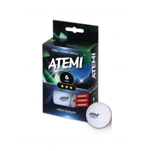 Stalo teniso kamuoliukai Atemi 3* 6vnt./pak. white