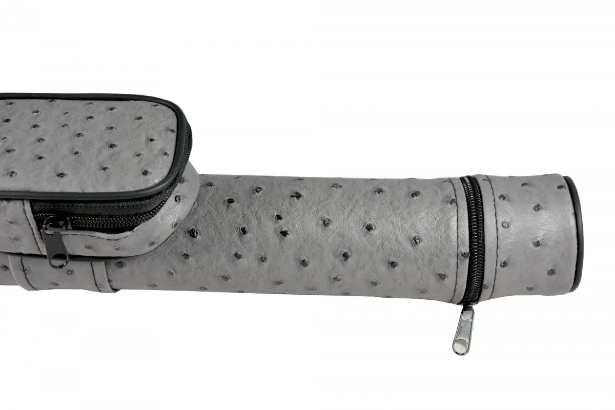 Biliardo lazdos dėklas 2 dalių lazdai, stručio pilkumo spalvos , apvalus