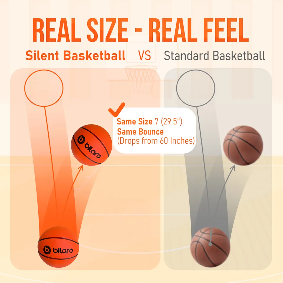 Tylusis krepšinio kamuolys Bilaro Silent Bounce, 7 dydis