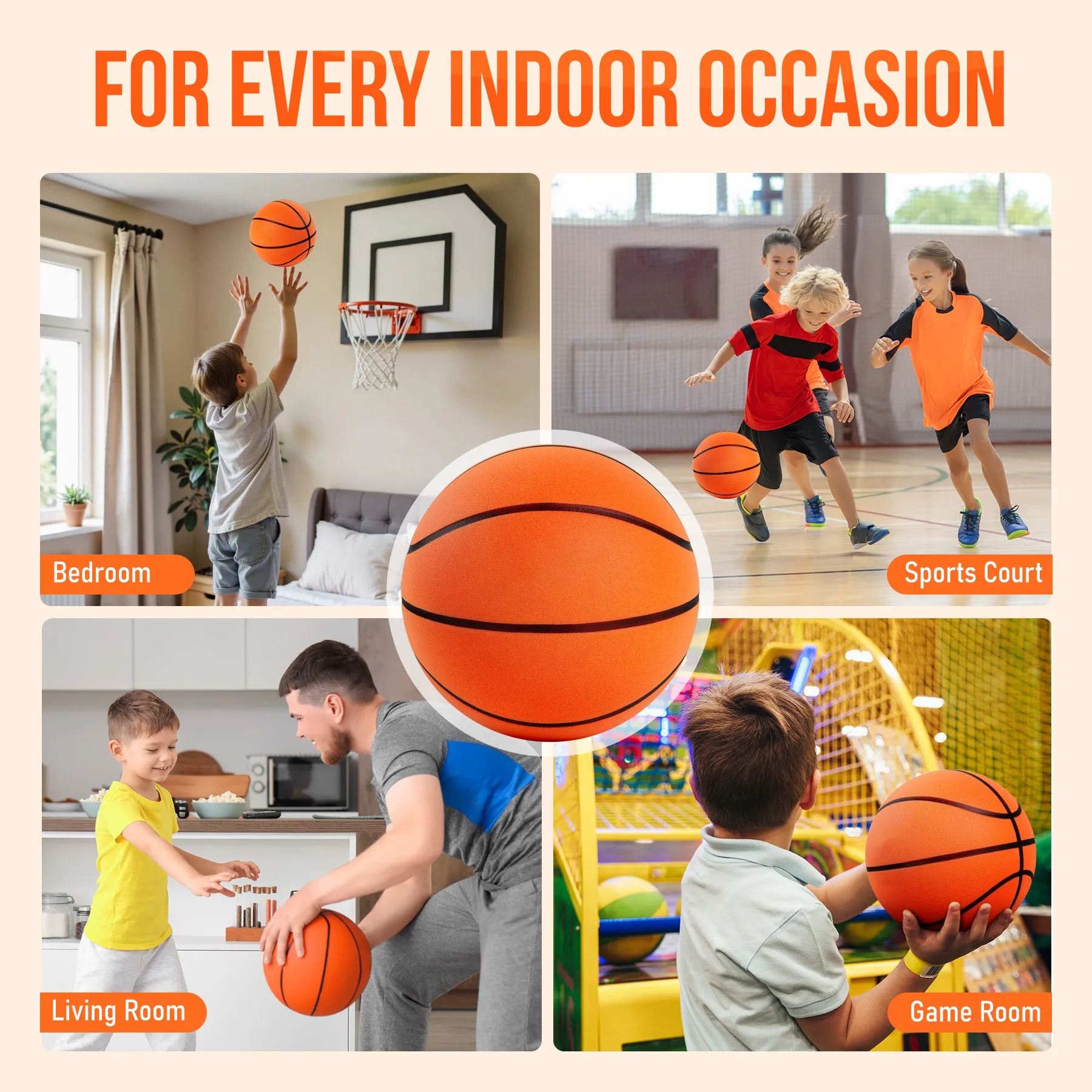 Tylusis krepšinio kamuolys Bilaro Silent Bounce, 7 dydis