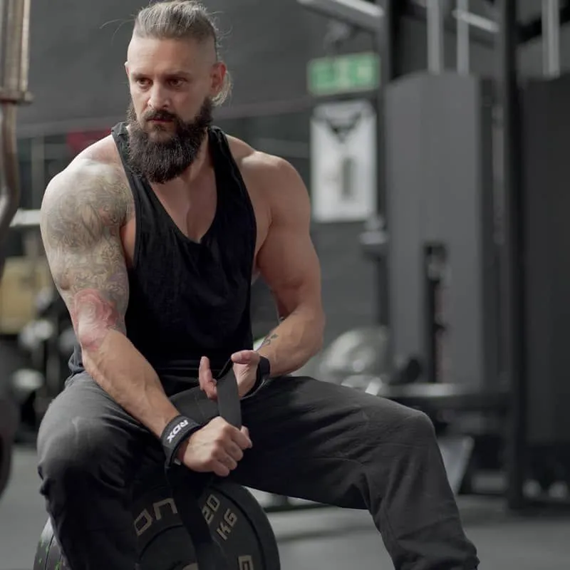 Riešiniai diržai svoriams kelti RDX GYM SINGLE STRAP BLACK PLUS