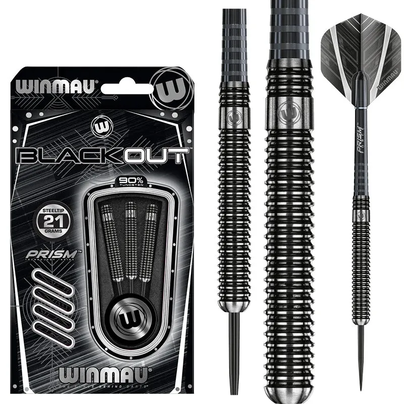 Smiginio strėlytės Winmau Blackout 1 90% Steel Tip 23 g