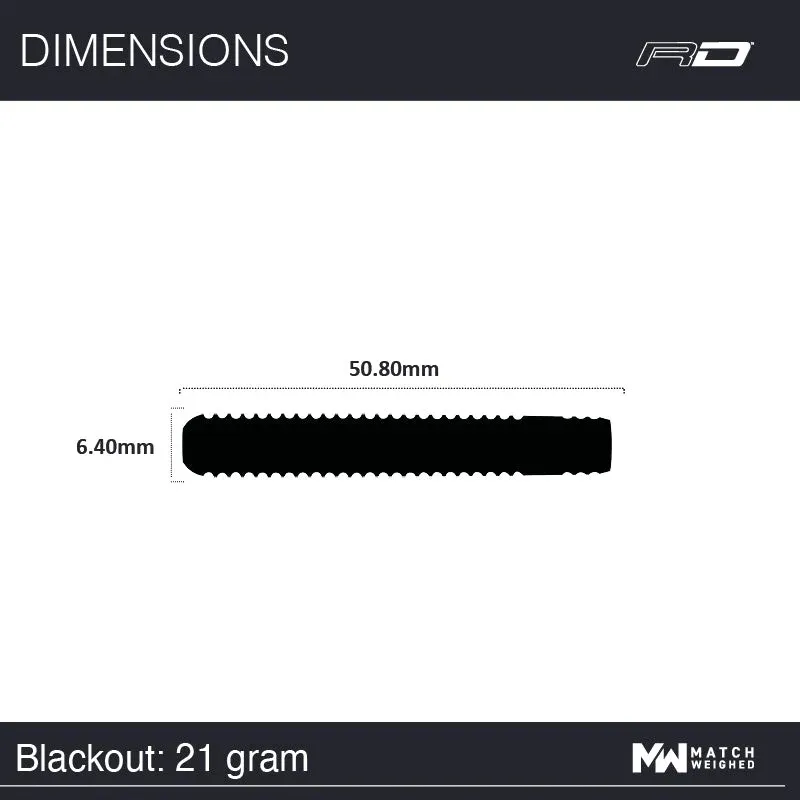 Smiginio strėlytės Winmau Blackout 1 90% Steel Tip 24 g